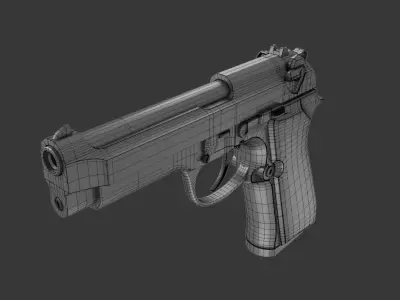 T75 pistol  Low-poly 3D model