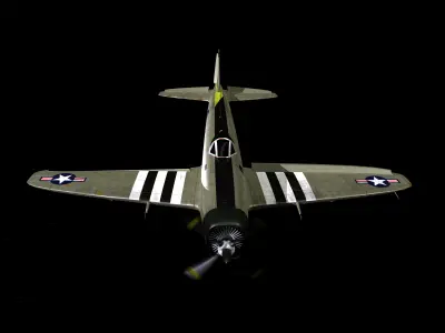 WWII USA Style Fighter Plane Free 3D model