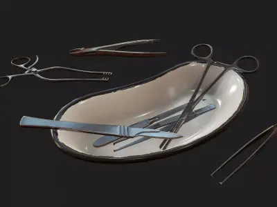 Antique Surgical Tools - PBR Game Ready Low-poly 3D model