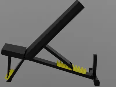 45 gym fitness workout bench lowpoly 3d Low-poly 3D model