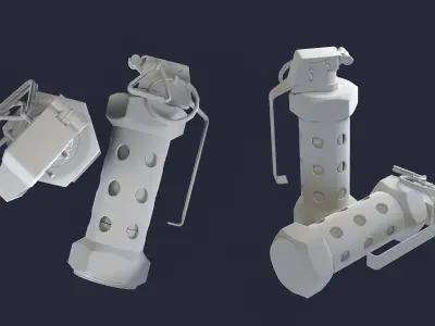 Flash-bang grenade Low-poly 3D model
