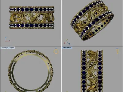 engraving carving ring jewelry for women  3D print model