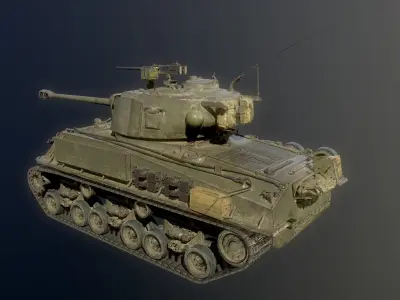 America M4 Sherman Medium Tank USA 3D model