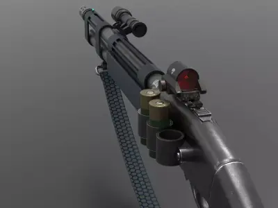 Remington Model 870 Shotgun Fps - Tps Low-poly 3D model