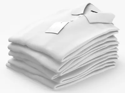 Folded Polo Shirt 6 Pile Color Variations(1) 3D model