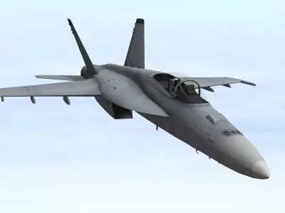 Fighter Jet Flying In Sky Plane V12 Low Poly 3D Model Low-poly 3D model