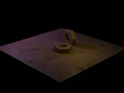 Rusty Metal Hex Nut 3D model Low-poly 3D model