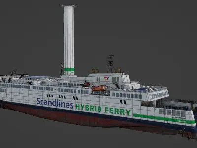 Scandlines hybrid ferry Low-poly 3D model