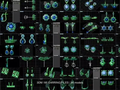 3DM 195 EARRING FILES 3D Model Pack