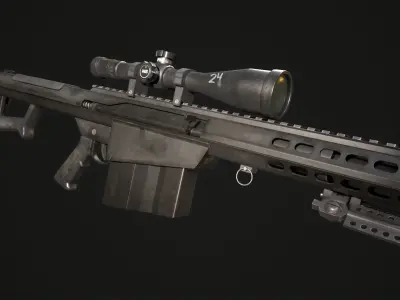 The Barrett M82 Sniper Rifle Low-poly 3D model