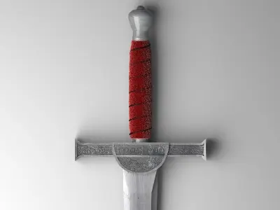 Highlander sword Low-poly 3D model