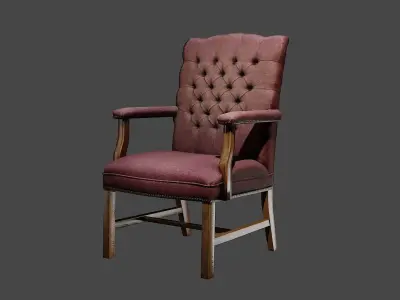 Chesterfield-Styled Business Chair Low-poly 3D model