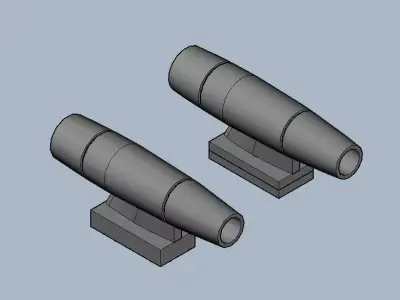 speedycruise jet engine up and downside  for brick players 3D print model