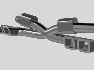RC Drift Car Twin Exhaust System 1 10 Square Muffler 3D print model