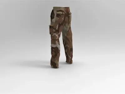 Military Pants Desert Camouflage Low-poly 3D model