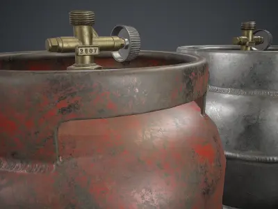 Portable LPG Gas Tank 1 PBR Game Ready Low-poly 3D model