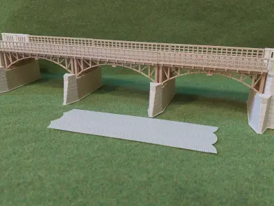 Wooden arch road bridge 1-87 FDM 3D print model