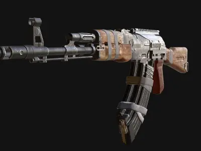 custom ak74 Low-poly 3D model