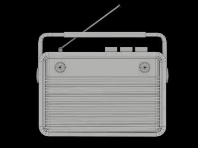 Retro Radio Low-poly 3D model