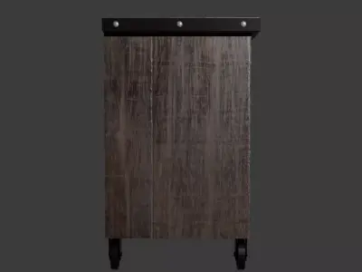 Industrial Sideboard With Wheels 3D model