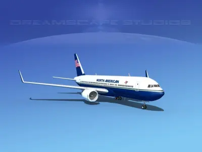 Boeing 767-300 North American 3D model
