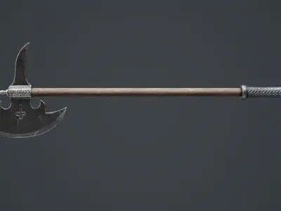 Medieval battle axe Low-poly 3D model buy