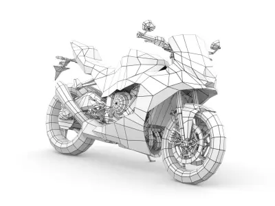 Generic Sportbike Motorcycle 02 Low-poly 3D model