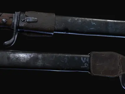 Mauser 1898 05 Bayonet Low-poly 3D model