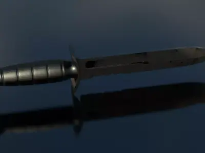 Combat Knife Low-poly 3D model 2