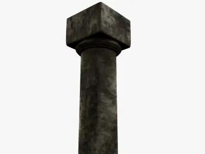 Column stone Low-poly 3D model 2