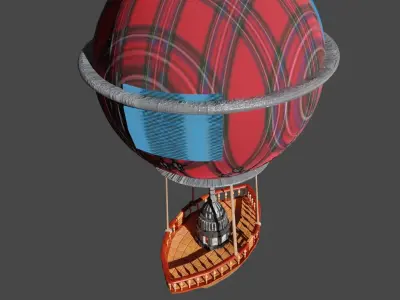 Fantasy Hot Air Balloon Low-poly 3D model purchase