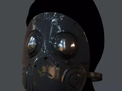 Gas mask helmet 3d model scifi  Low-poly 3D model buy
