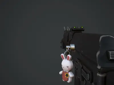 Rabbit Weapon Charm - Low Poly Game Ready Low-poly 3D model