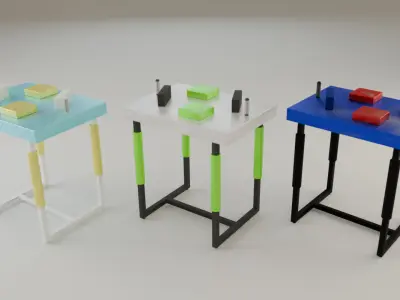Arm Wrestling Table 3D Model Bundle Gym Equipment 3D model