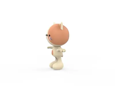 Character002 Cat Animal Low-poly 3D model
