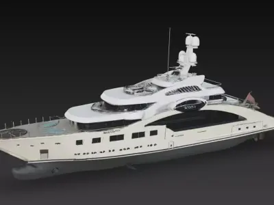 Modern Ultra Luxury Super Yacht 3D Model 3D print model