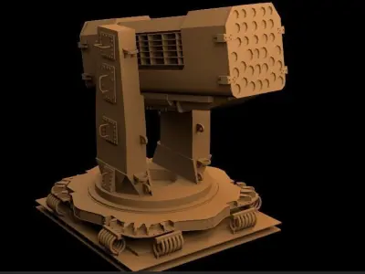 Rocket-launcher machine gun 3D model