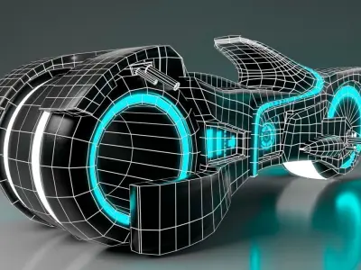 Tron Legacy Motorcycle Low-poly 3D model