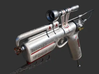 Fire Pistol Low-poly 3D model