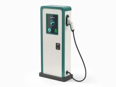  Low Poly Detailed Electric Car Charger Collection 