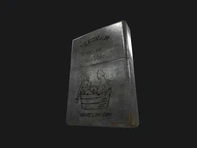Zippo metal lighter Low-poly 3D model