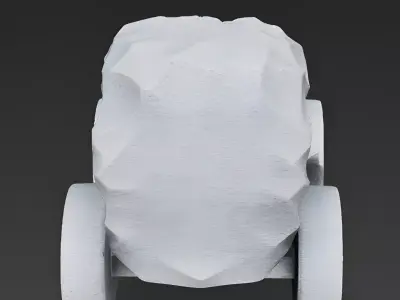 Ram-Rock Primitive Stone Vehicle 3D Model Low-poly 3D model