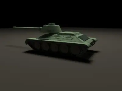 T-34 tank Low-poly 3D model