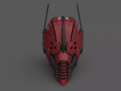 Helmet scifi Low-poly 3D model