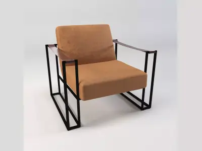 Modern Industrial Leather Chair 3D Model Low-poly 3D model
