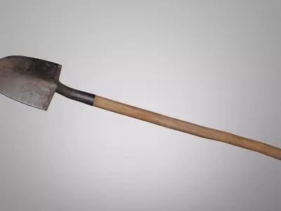 Old Rusty Shovel Spade Low-poly 3D model