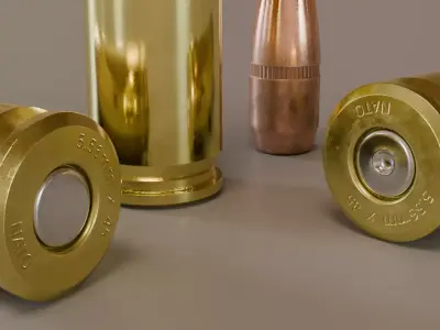 5-56 NATO Cartridge with M193 Bullet 3D model