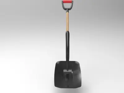 Shovel construction tool Low-poly 3D model