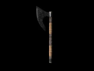 Viking Rune Axe 3D model