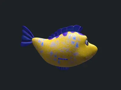 Fish cartoon Low-poly 3D model